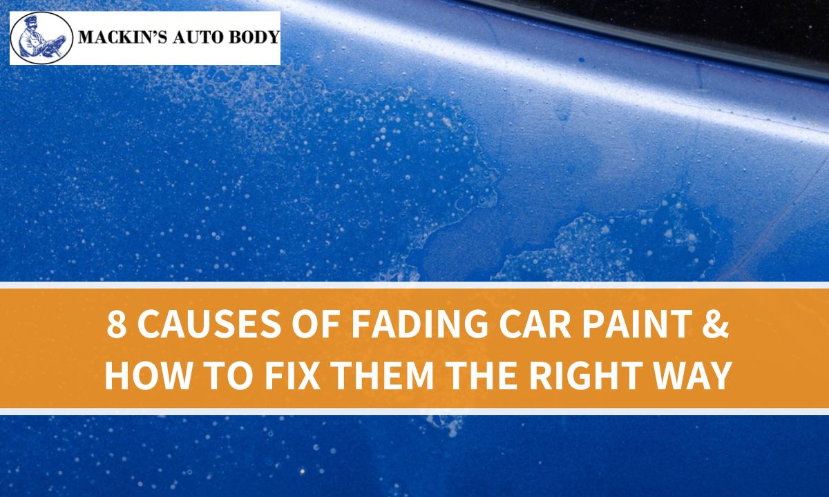 Blue car with fading paint