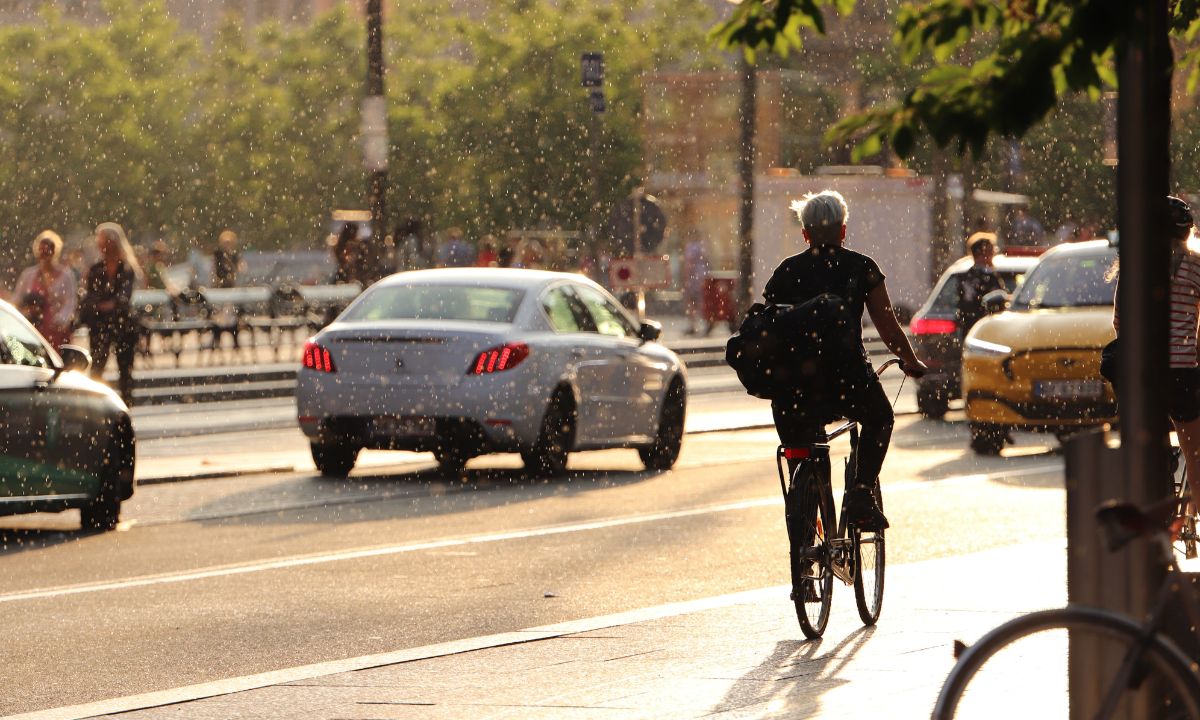 hit by a car on a bike