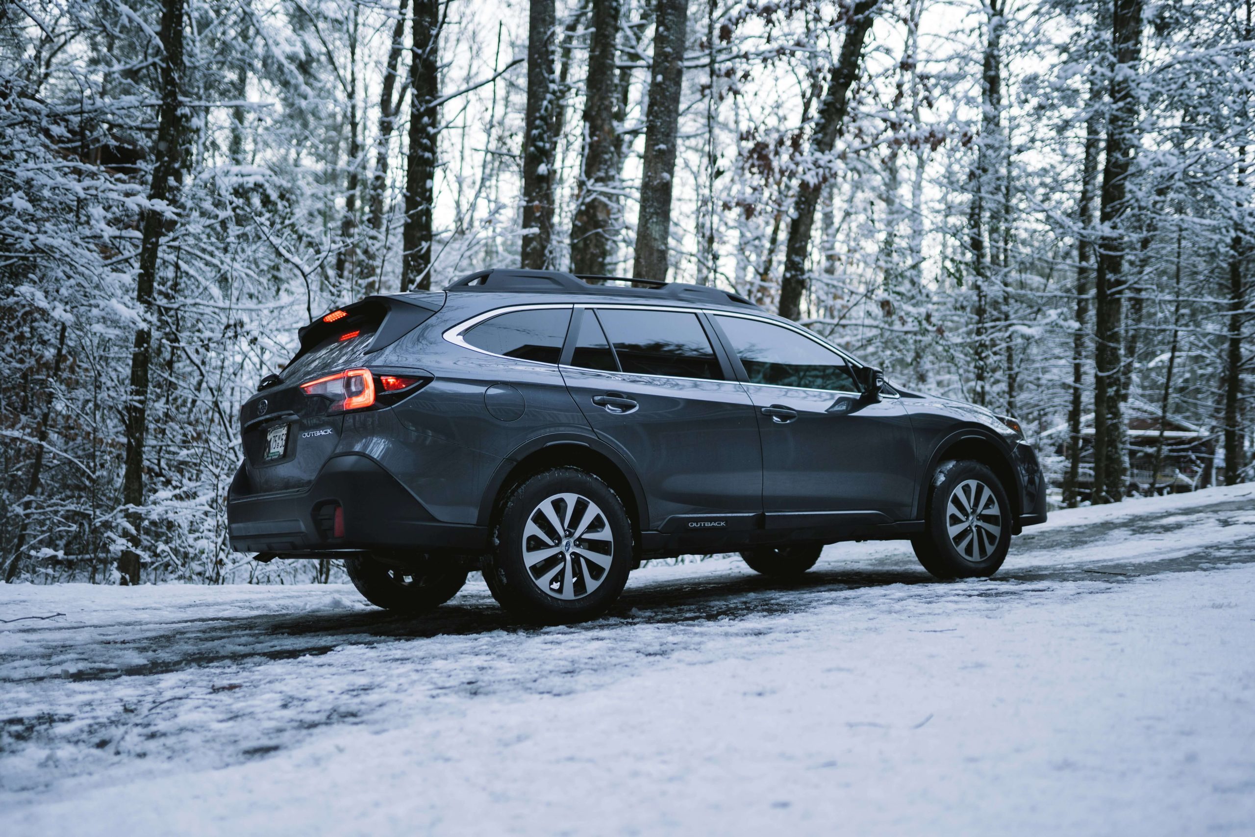 Subaru driving on snow