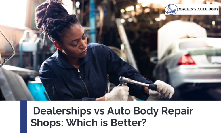 female tech fixing a car