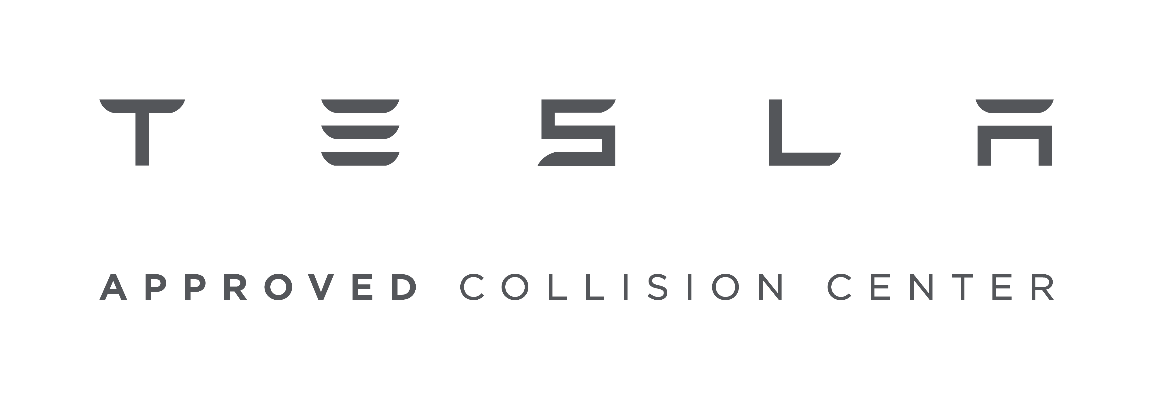 TESLA_APCC_Gry_Transparent tesla approved collision center logo